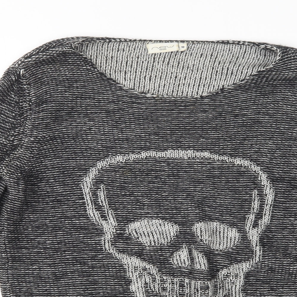 Womens UK Size 10 New Look Grey Pullover Jumper