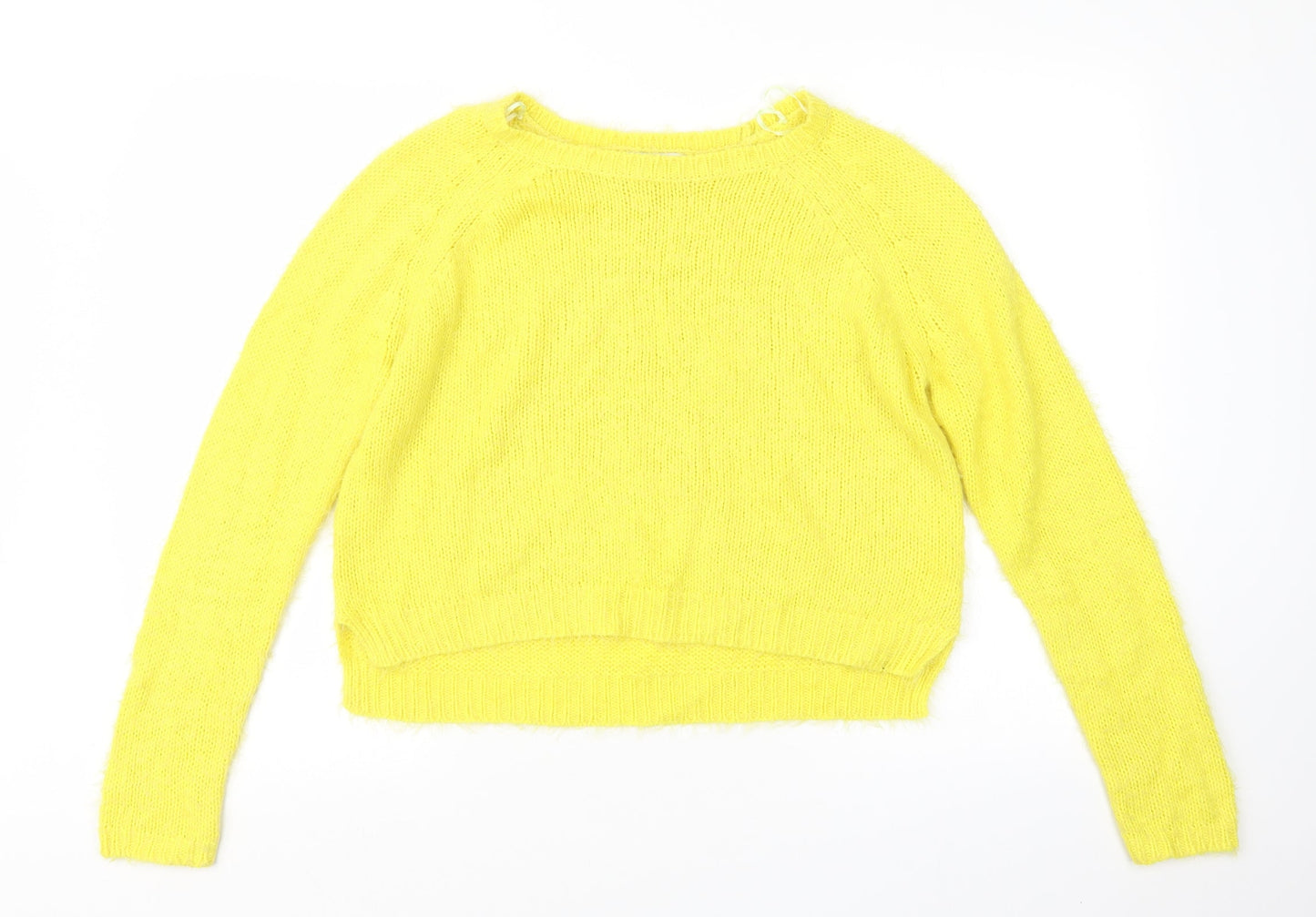 Womens UK Size M Papaya Yellow Pullover Jumper