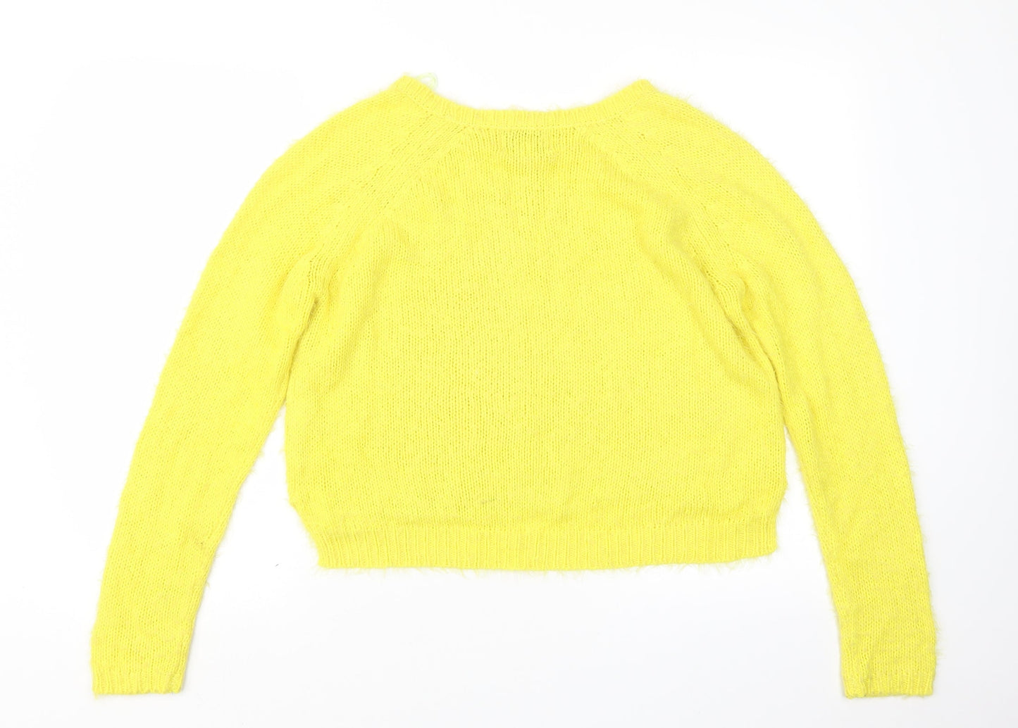 Womens UK Size M Papaya Yellow Pullover Jumper