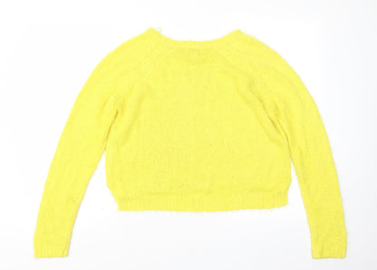 Womens UK Size M Papaya Yellow Pullover Jumper
