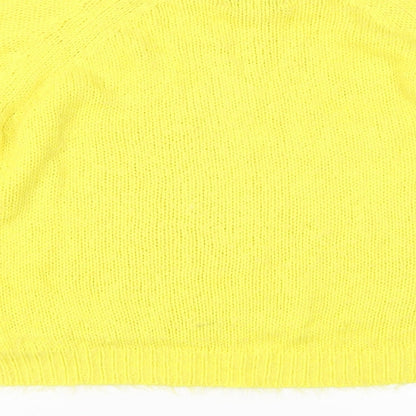 Womens UK Size M Papaya Yellow Pullover Jumper