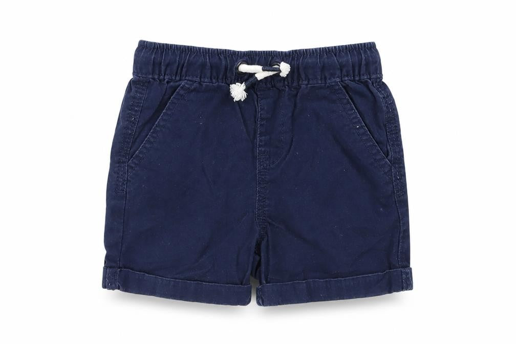 Front view of George boys’ blue cropped trousers, size 12-18, months