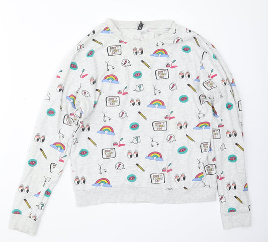 Divided by H&M Womens Grey Geometric  Pullover Jumper Size M