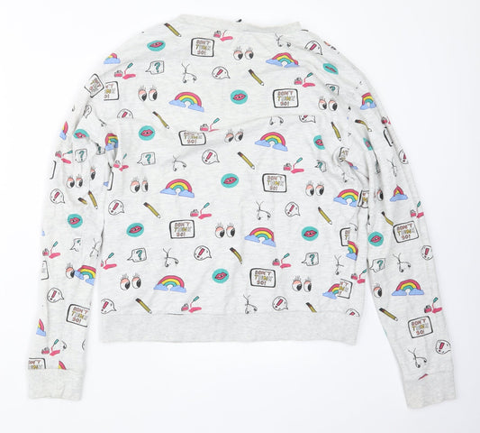 Divided by H&M Womens Grey Geometric  Pullover Jumper Size M