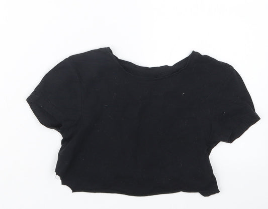 Primark Womens Black   Cropped T-Shirt Size 4