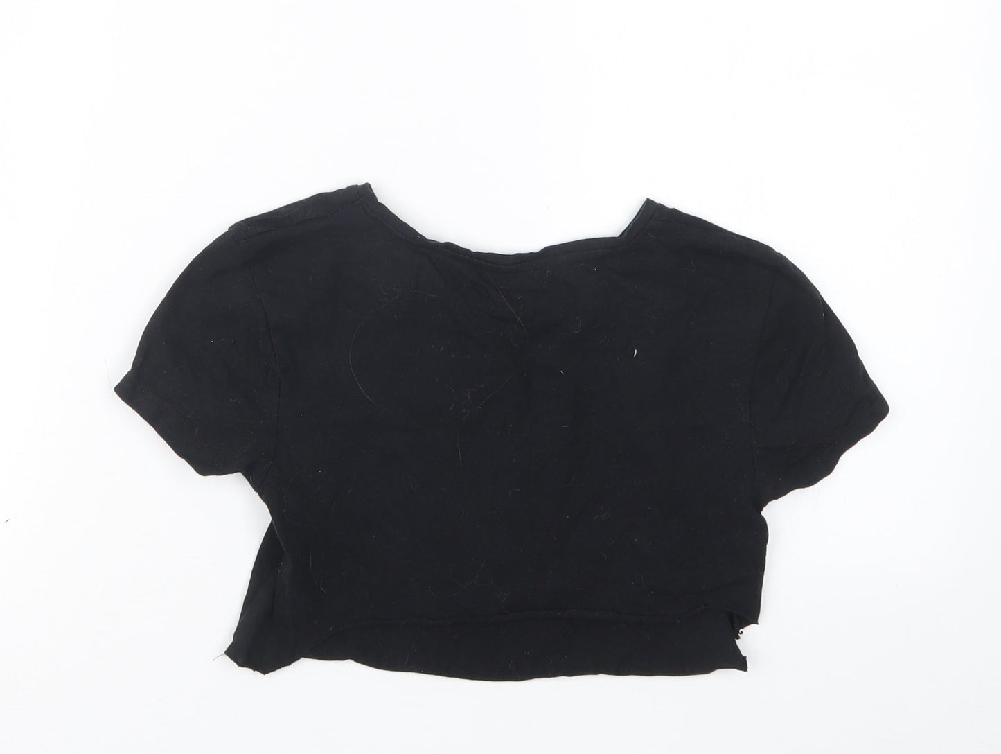 Primark Womens Black   Cropped T-Shirt Size 4