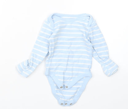 Marks and Spencer Boys Blue Striped  Babygrow One-Piece Size 3-6 Months