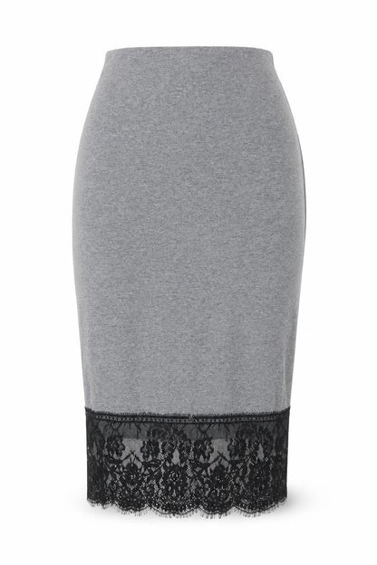Front view of Lily Loves women’s grey straight & pencil skirt, size UK 8