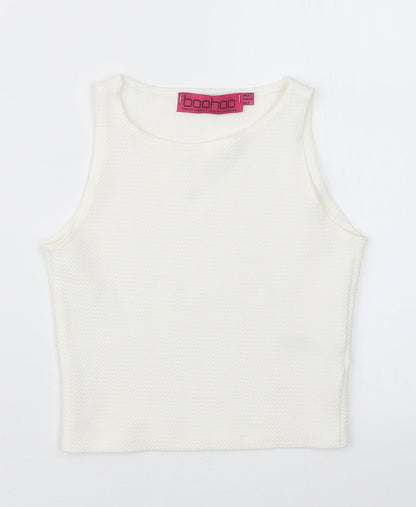 Boohoo Womens Ivory   Basic T-Shirt Size 6