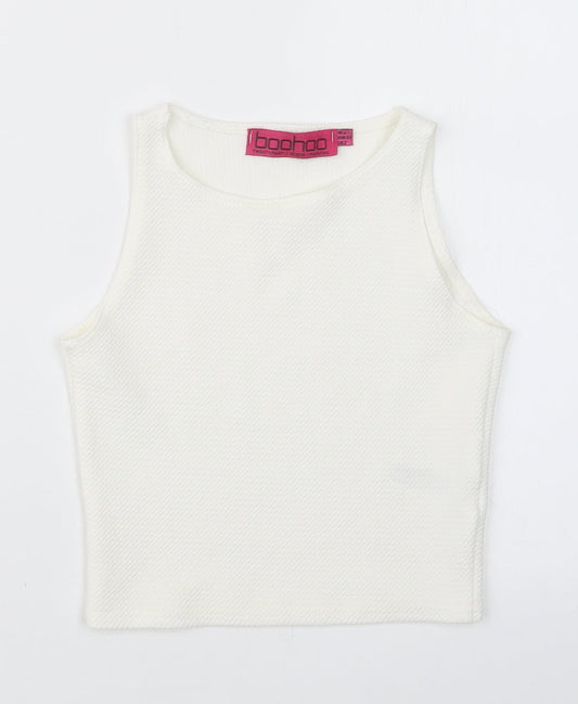Boohoo Womens Ivory   Basic T-Shirt Size 6