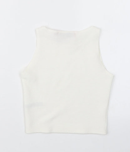 Boohoo Womens Ivory   Basic T-Shirt Size 6