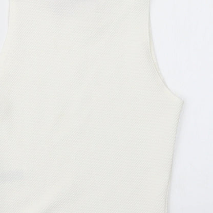 Boohoo Womens Ivory   Basic T-Shirt Size 6