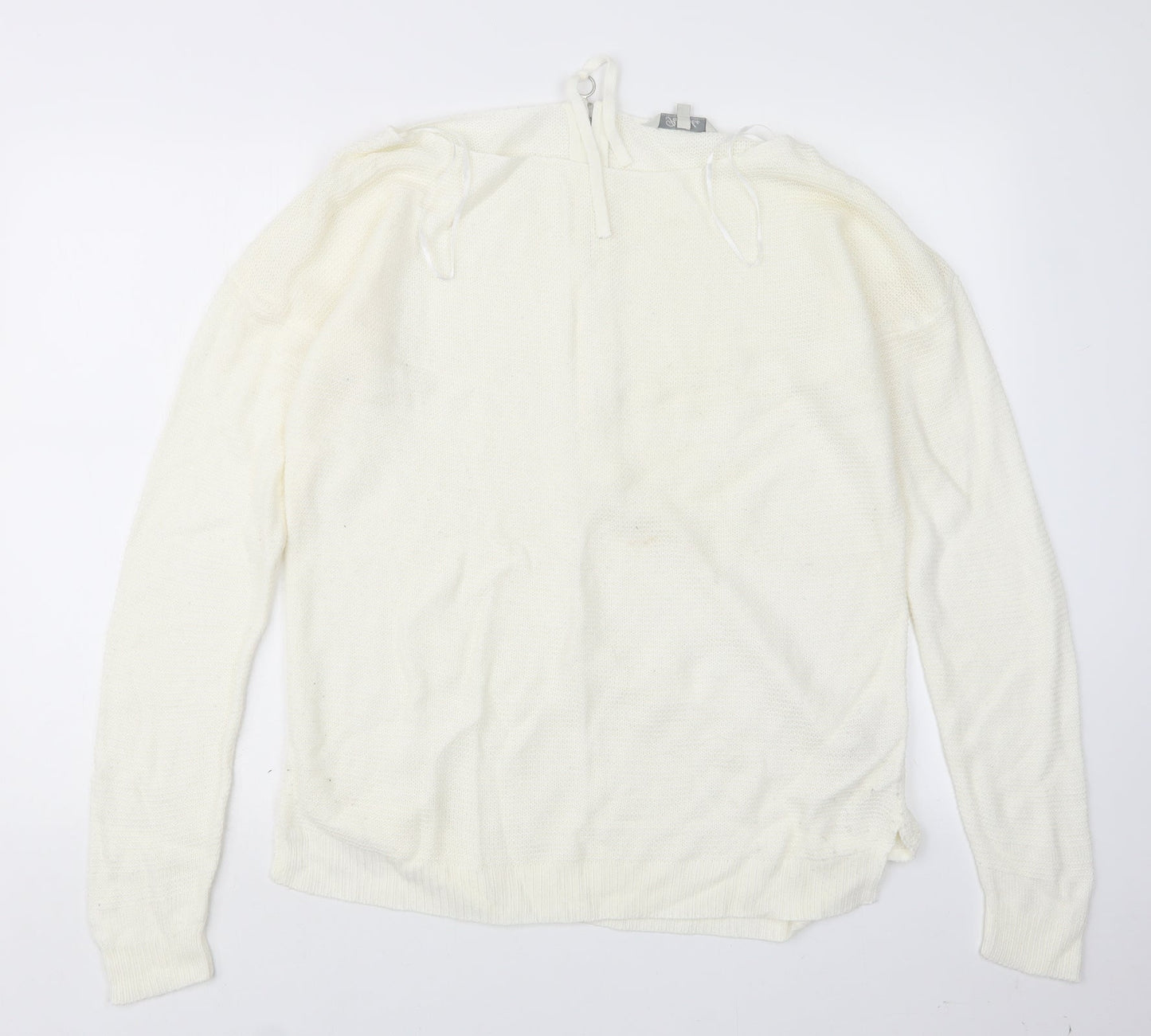 Womens UK Size M Peacocks Ivory Pullover Jumper