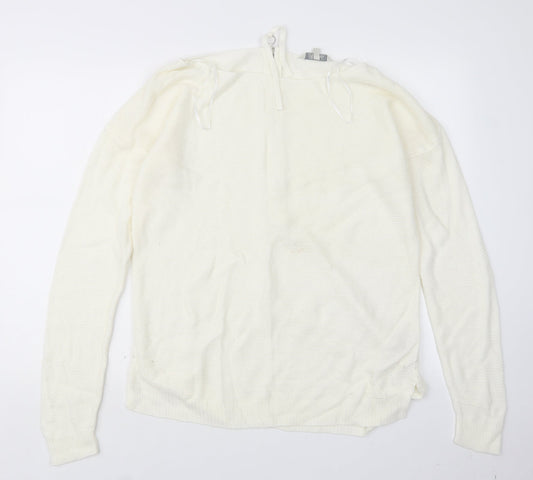 Womens UK Size M Peacocks Ivory Pullover Jumper