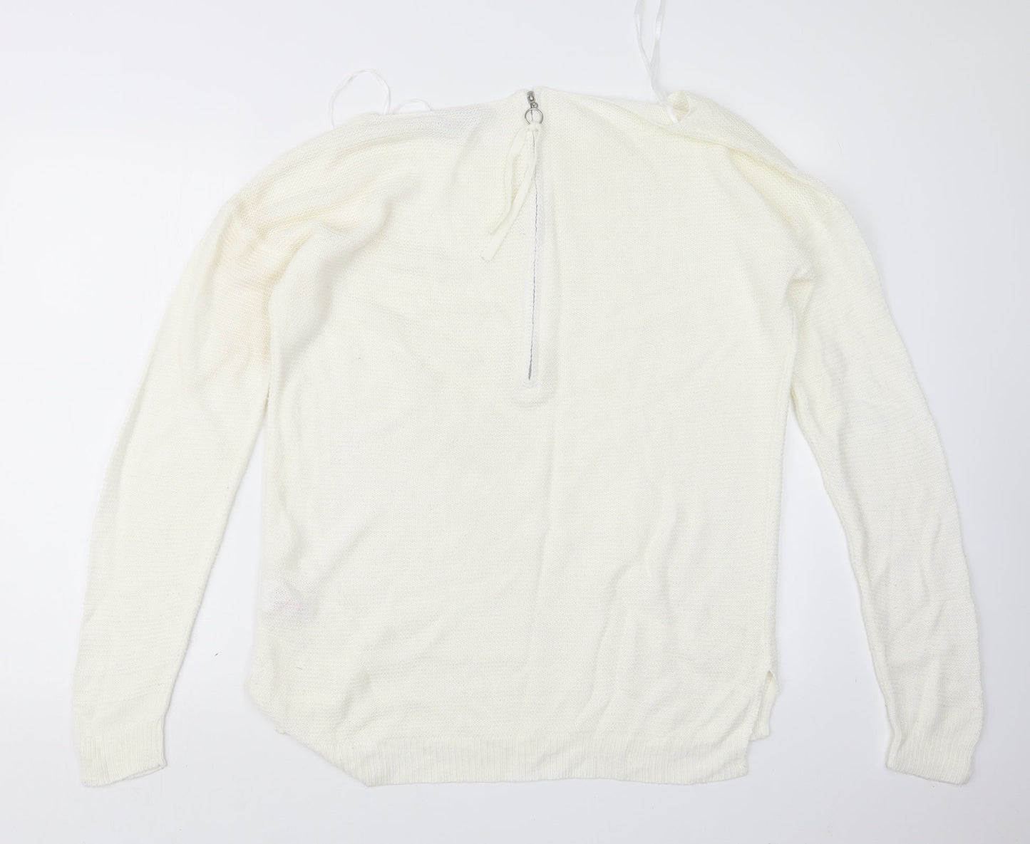 Womens UK Size M Peacocks Ivory Pullover Jumper