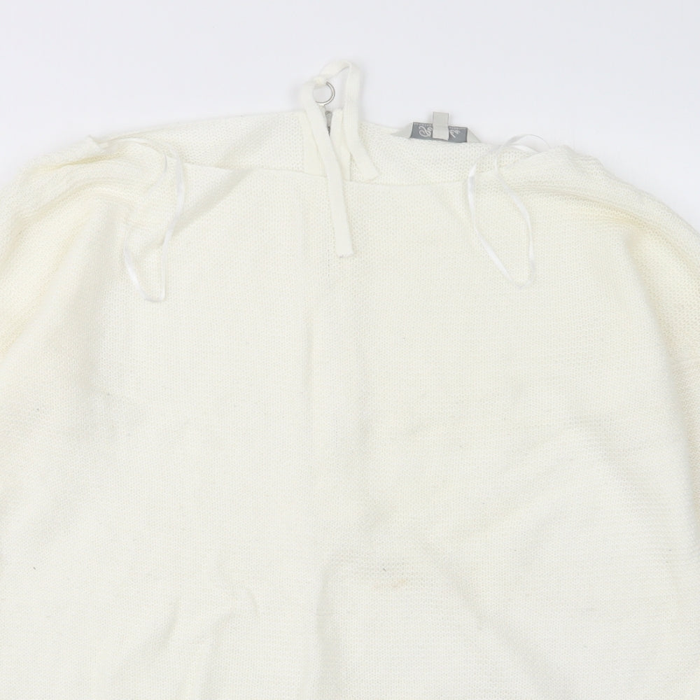 Womens UK Size M Peacocks Ivory Pullover Jumper