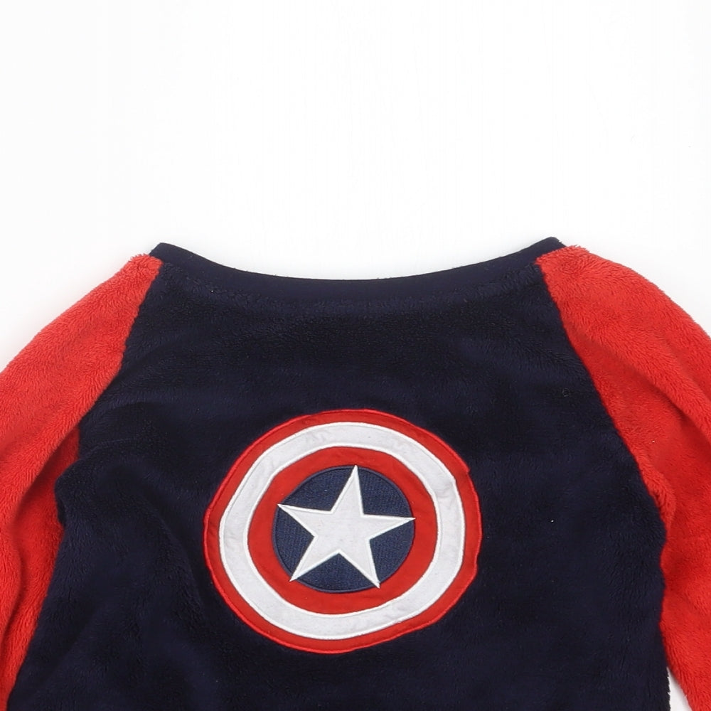 Rebel Boys Blue Geometric   Pyjama Top Size 8-9 Years  - Captain America
