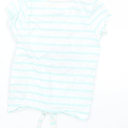 Disney Girls Blue Striped  Basic T-Shirt Size 9-12 Months  - Minnie Mouse