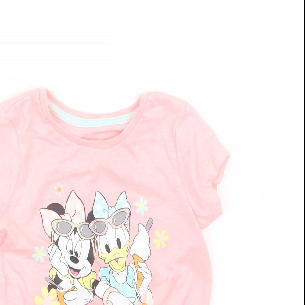 Disney Girls Pink   Basic T-Shirt Size 9-12 Months  - Minnie Mouse