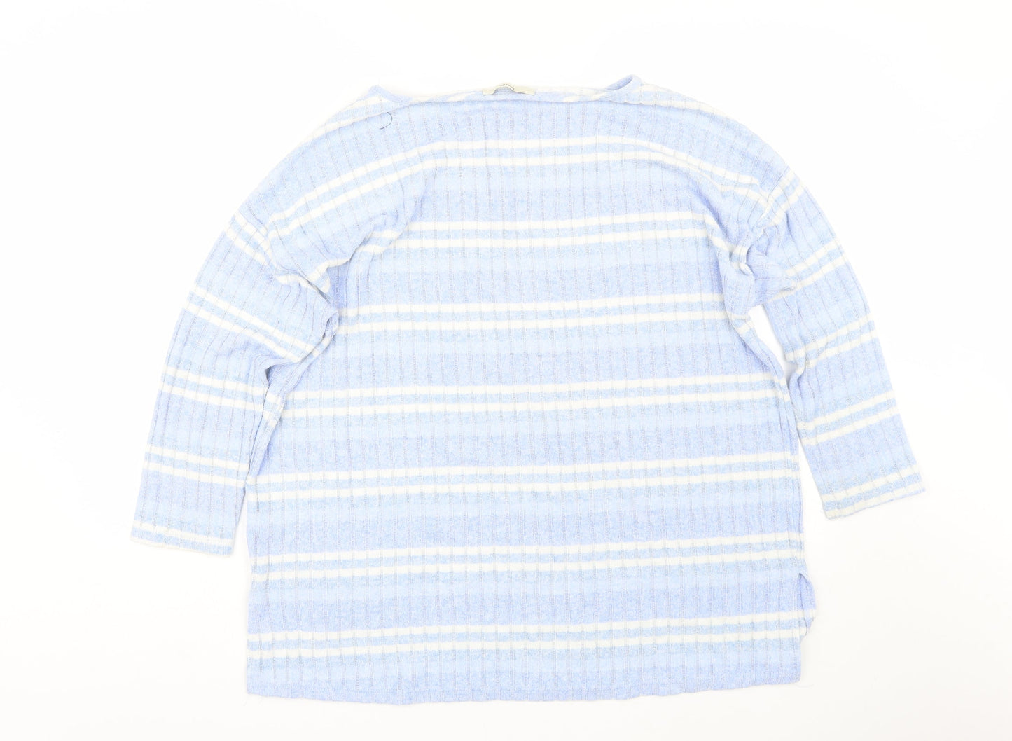 George Womens Blue Striped  Basic T-Shirt Size 18