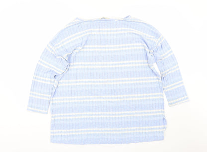 George Womens Blue Striped  Basic T-Shirt Size 18