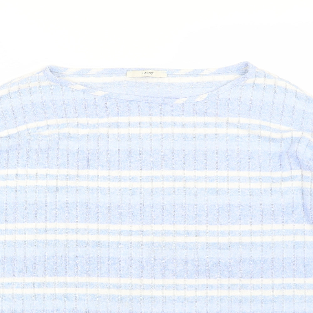George Womens Blue Striped  Basic T-Shirt Size 18