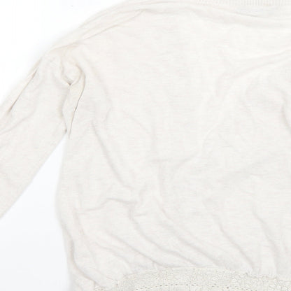 Womens UK Size 10 Dorothy Perkins Beige Cardigan Jumper