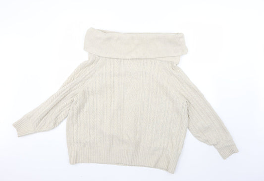 Womens UK Size M H&M Beige Pullover Jumper