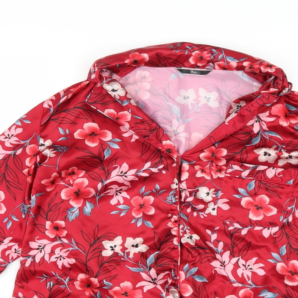 boux Womens Red Floral  Top Pyjama Top Size 10