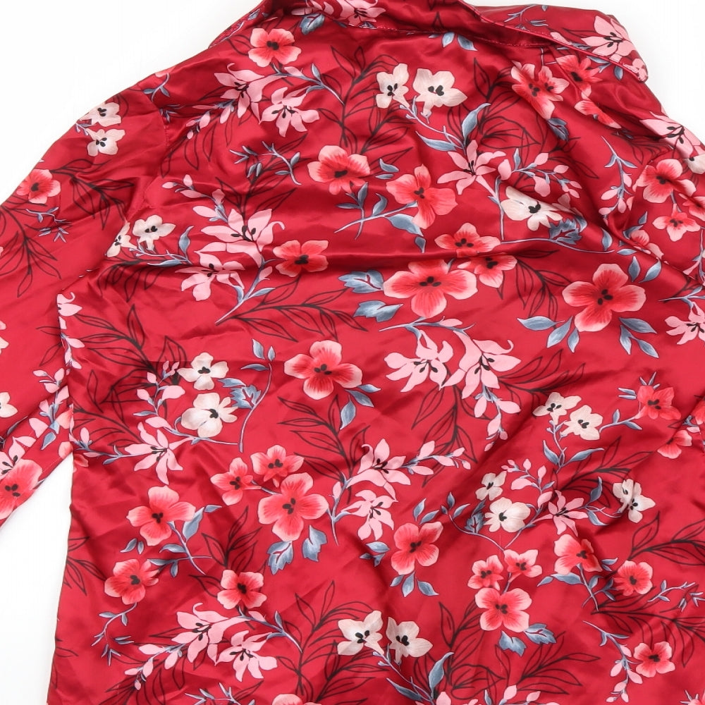 boux Womens Red Floral  Top Pyjama Top Size 10