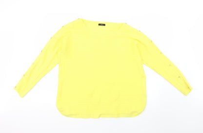 Womens UK Size 20 M&Co Yellow Pullover Jumper