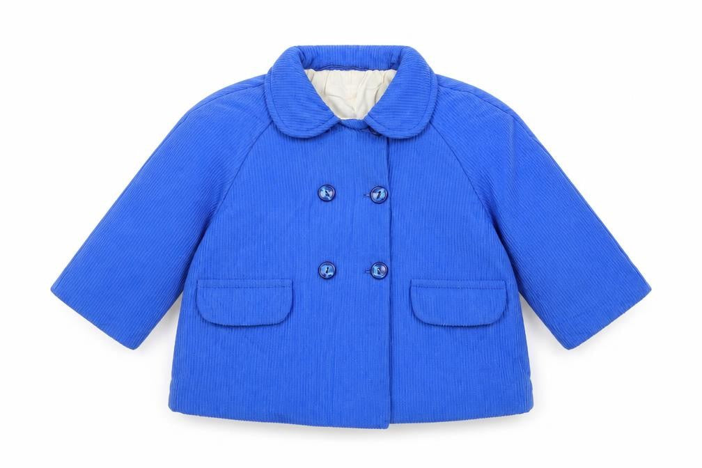 Front view of winfield Baby Blue Overcoat Coat, size 12-18, Months