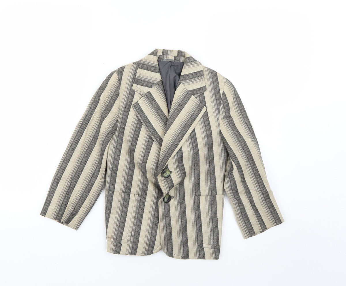 Additional front view of truetex girls’ multicoloured striped jacket blazer, size 2, years
