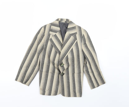 Additional front view of truetex girls’ multicoloured striped jacket blazer, size 2, years