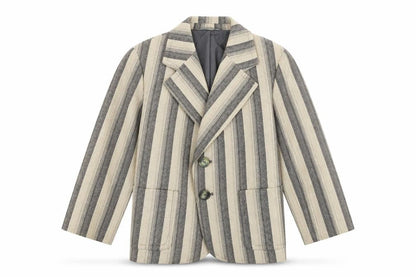 Front view of truetex girls’ multicoloured striped jacket blazer, size 2, years