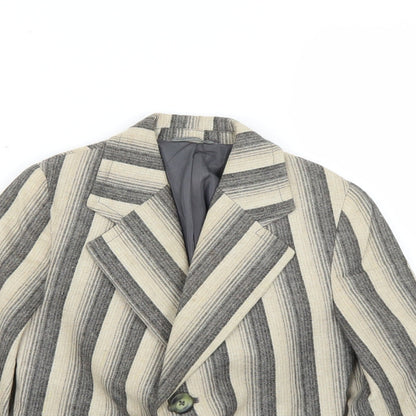 Close-up detail of truetex girls’ multicoloured striped jacket blazer, size 2, years