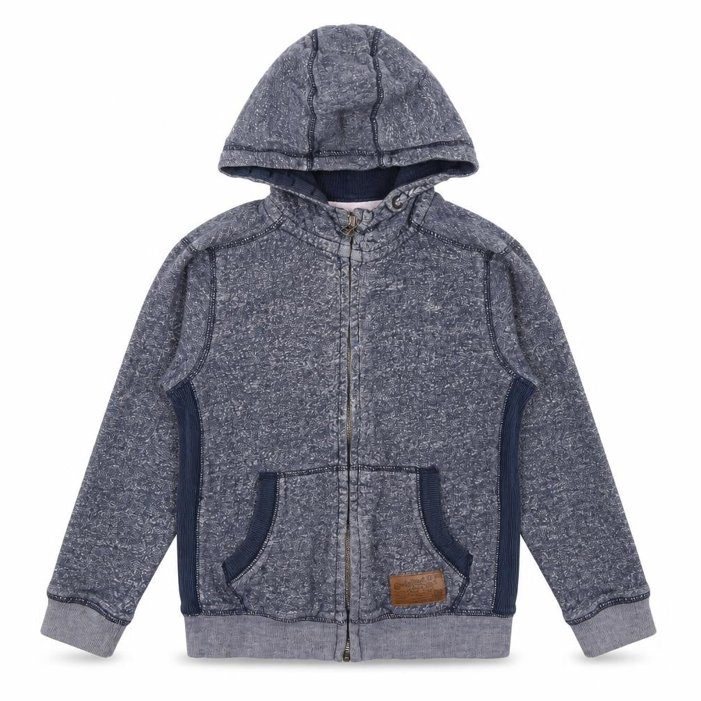 Front view of George boys’ blue full zip hoodie, size 7-8, years