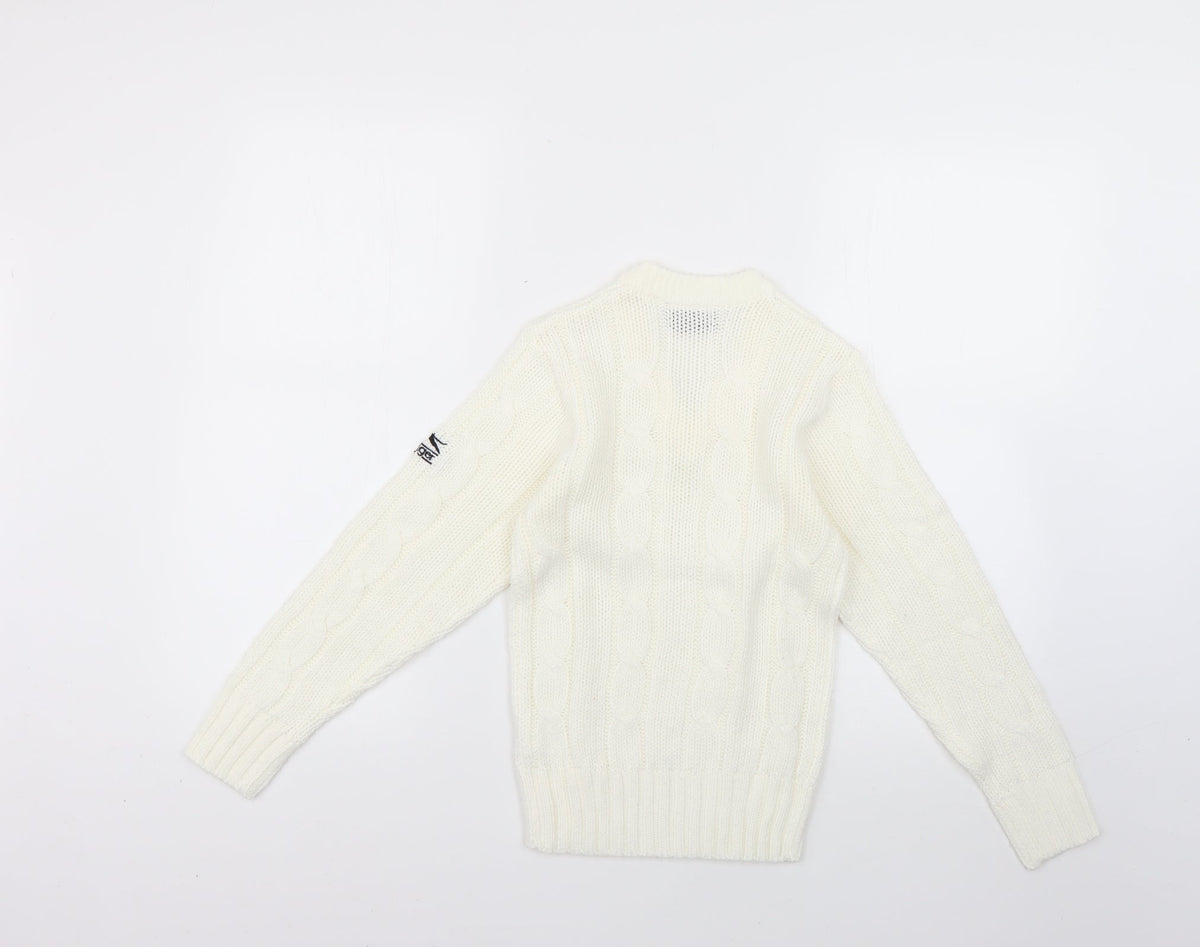 Back view of Slazenger girls’ white jumper, size 9-10, years