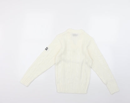 Back view of Slazenger girls’ white jumper, size 9-10, years