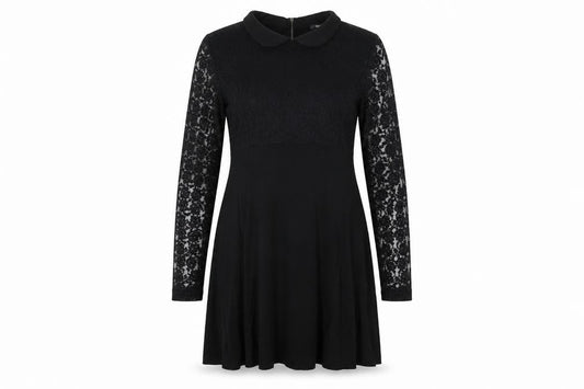 Front view of Papaya women’s black fit & flare, size UK 12