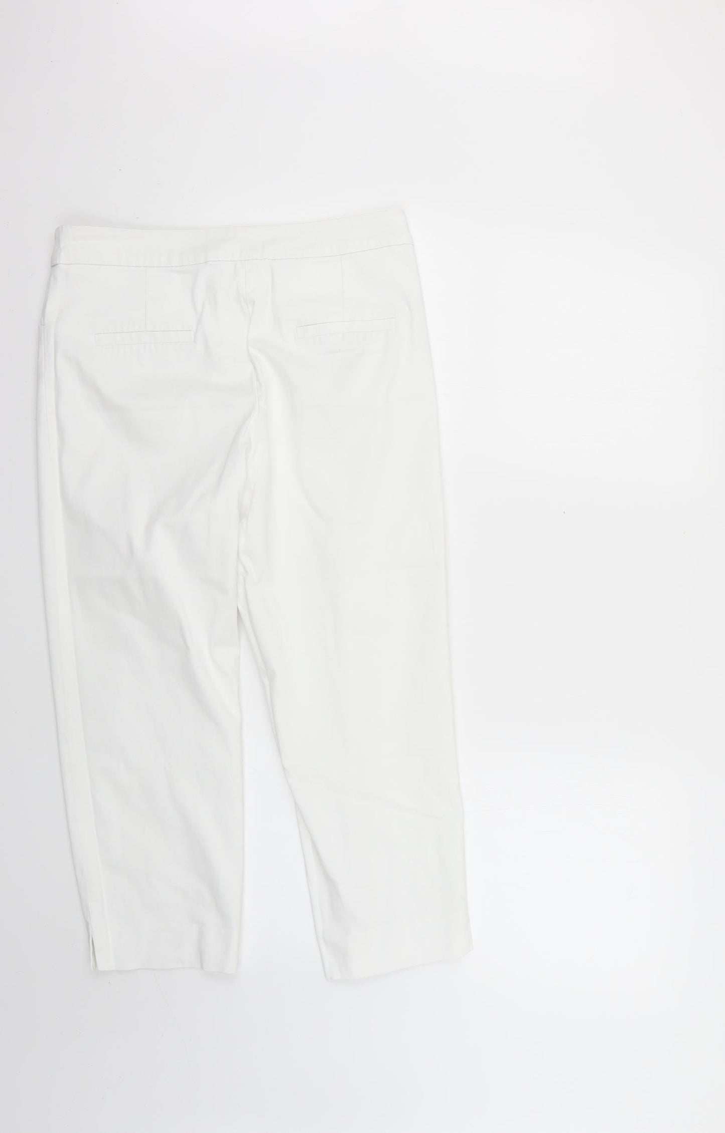 Womens UK Size  Preworn Regular Fit Cropped White Jeans