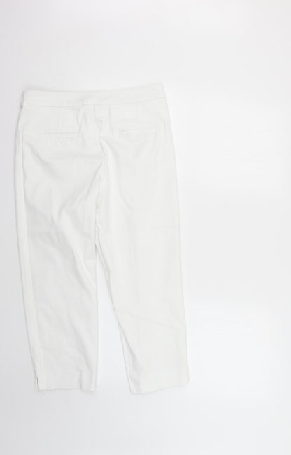 Womens UK Size  Preworn Regular Fit Cropped White Jeans