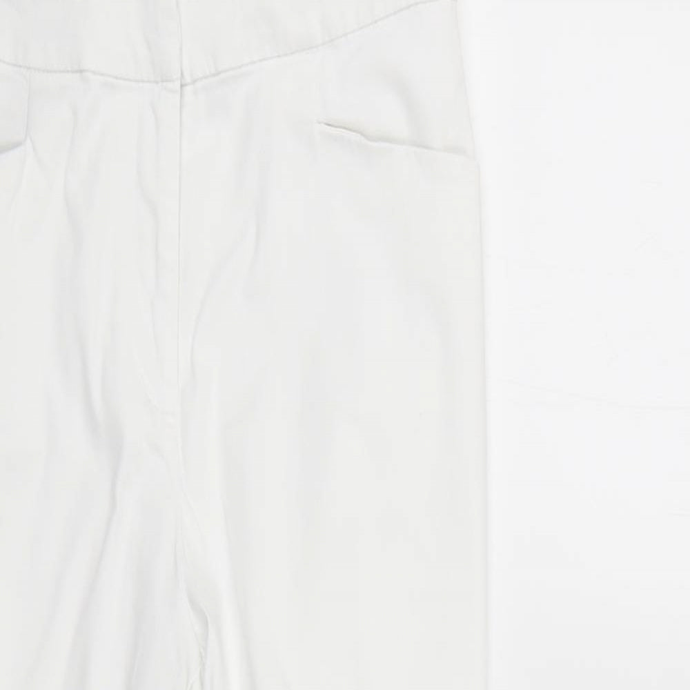 Womens UK Size  Preworn Regular Fit Cropped White Jeans