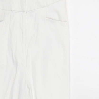 Womens UK Size  Preworn Regular Fit Cropped White Jeans