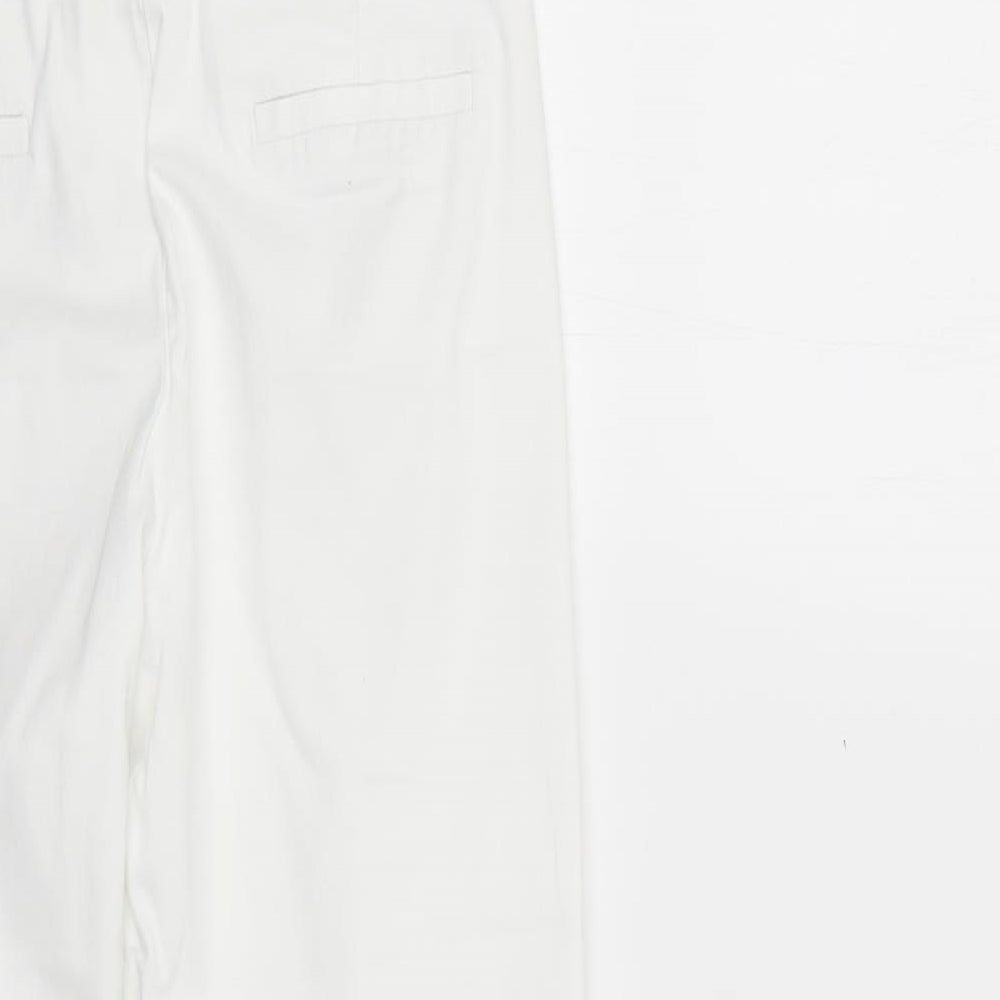Womens UK Size  Preworn Regular Fit Cropped White Jeans