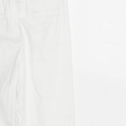 Womens UK Size  Preworn Regular Fit Cropped White Jeans