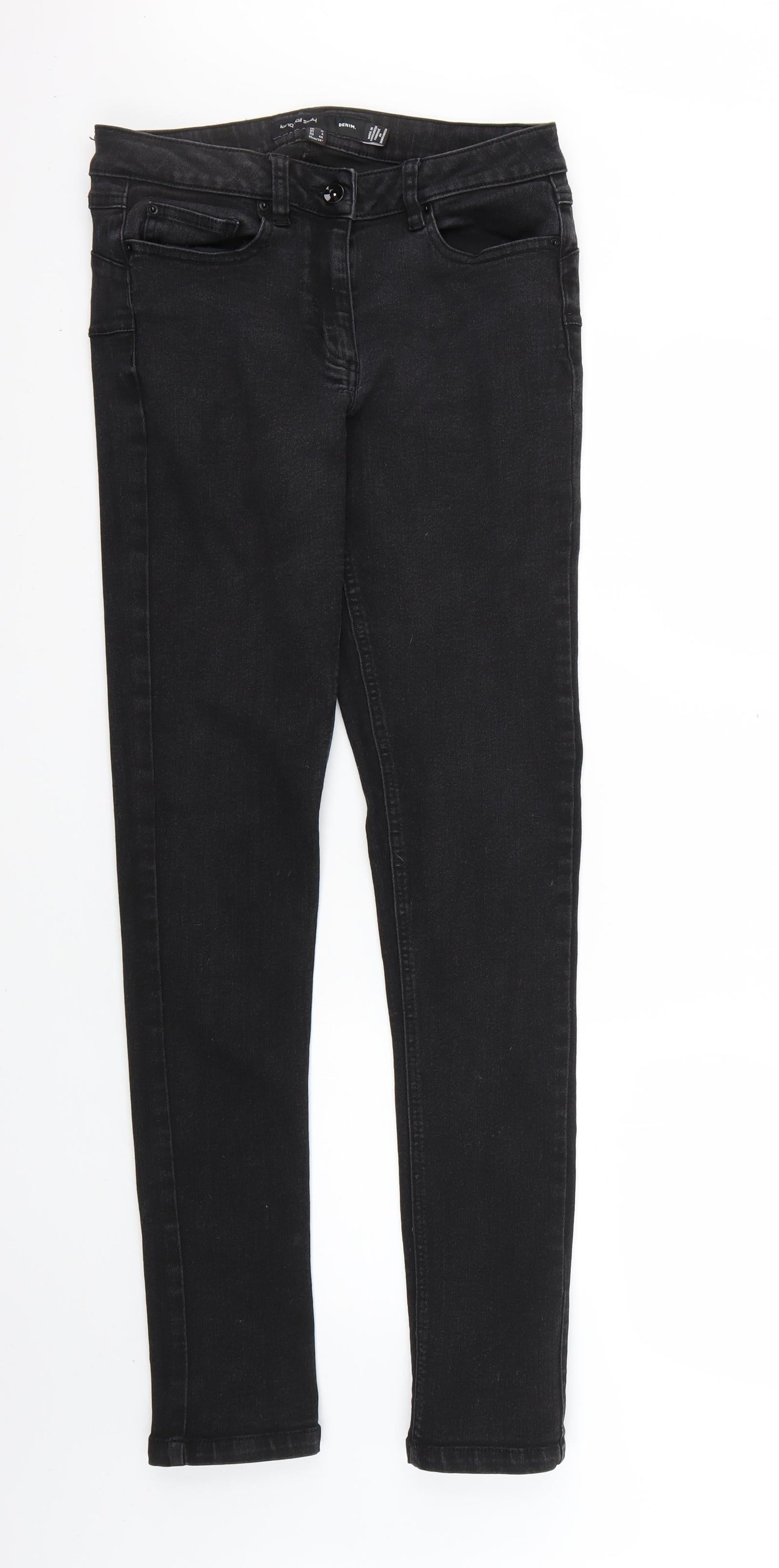 Womens UK Size 12 Denim Regular Fit Skinny Black Jeans