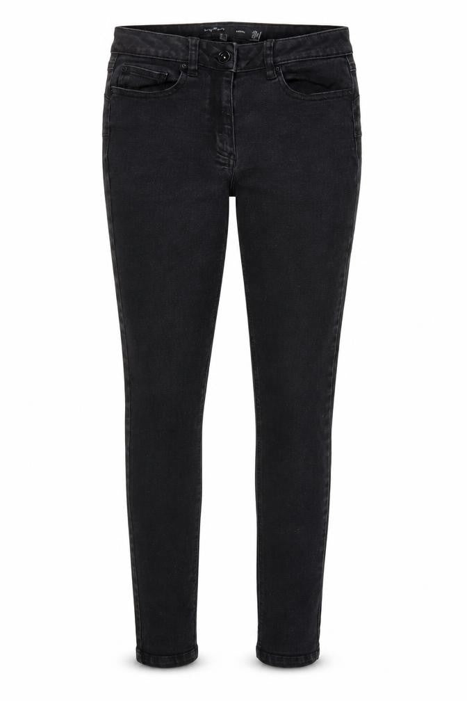 Front view of Denim women’s black skinny jeans, size UK 12, 30-inch leg