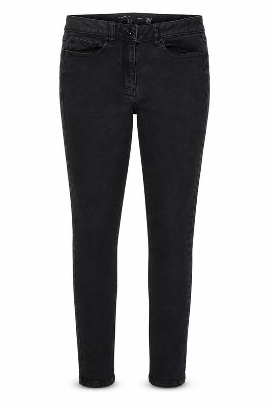 Front view of Denim women’s black skinny jeans, size UK 12, 30-inch leg