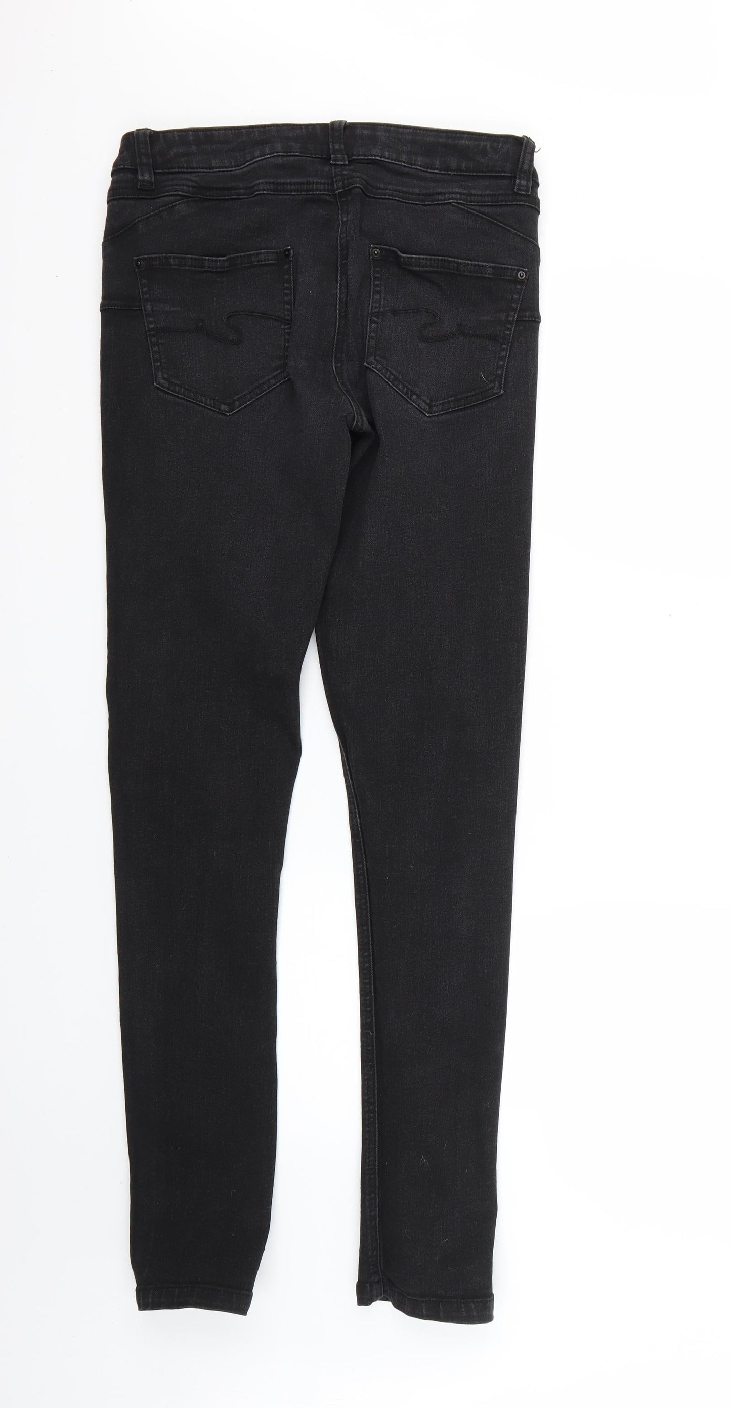 Womens UK Size 12 Denim Regular Fit Skinny Black Jeans